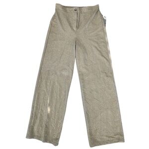 Metallic Glitter Ribbed Straight Leg Trouser Pants Vince Camuto